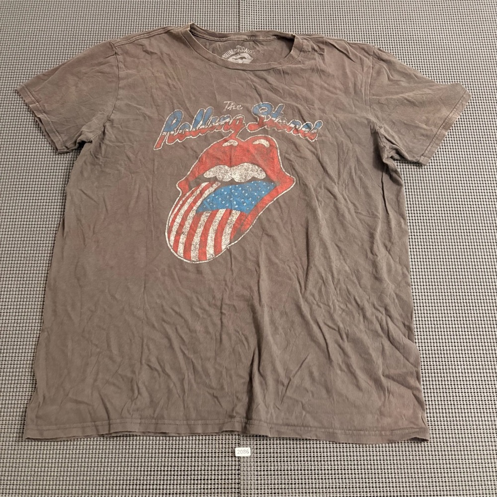 Rolling Stones Tour of America 78 Graphic T-Shirt Gray Mens Large Distressed